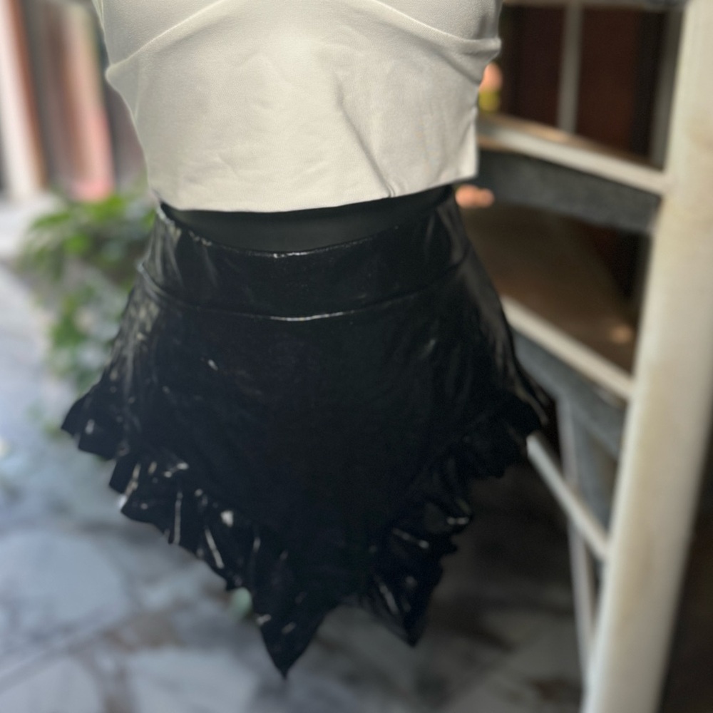 Black Ruffled Women's Pants